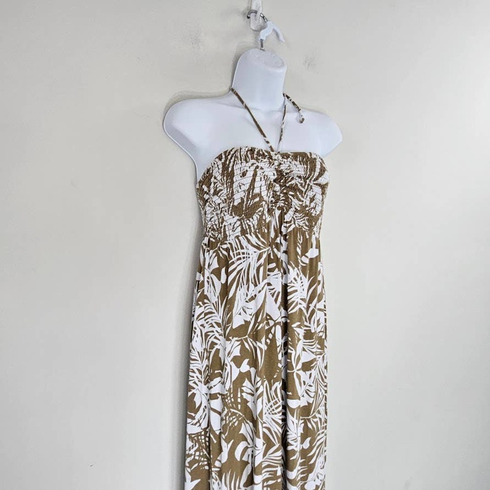 Tommy Bahama Maxi Dress Smocked Halter Hawaiian Floral Print Flowy Size SP - Picture 9 of 16